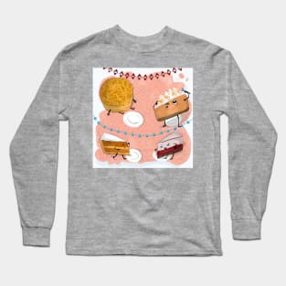 Silly partying pies 🥳🥠🍰🥧🥮 Long Sleeve T-Shirt